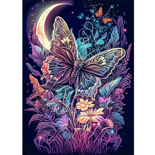 Lonmo Art Diamant Malerei Kits-Schmetterling Diamond Painting Set für Erwachsene,Schmetterling 5D Diamant Malerei für Geschenk Home Wall Decor (16x12inch von Lonmo Art