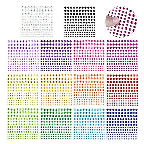 Glitzersteine Selbstklebend,2300 Stück Selbstklebend Strasssteine Schmucksteine,Glitzer Basteln Diamanten für Gesichts-Make-Up Fingernagel Dekorationen Und Urlaubszubehör, 14 Blätter Glitzersteine Selbstklebend,2300 Stück Selbstklebend Strasssteine Schmucksteine,Glitzer Basteln Diamanten für Gesichts-Make-Up Fingernagel Dekorationen Und Urlaubszubehör, 14 Blätter von Lonnalee