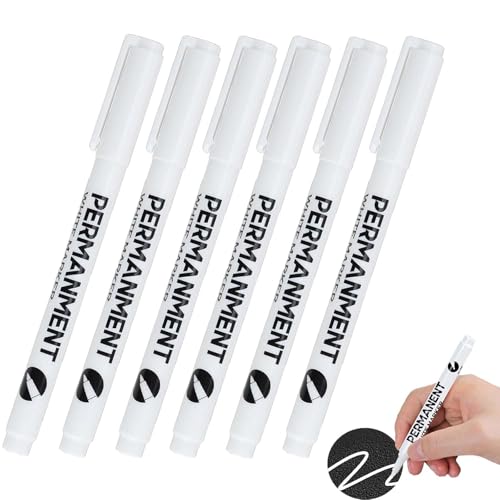 Weiße Permanentmarker, 6 Stück, weiß, wasserfest und schnelltrocknend, Strichbreite 2 mm, geeignet für Stein, Holz, Glas, Keramik, Leinwand, Reifen, Papier Weiße Permanentmarker, 6 Stück, weiß, wasserfest und schnelltrocknend, Strichbreite 2 mm, geeignet für Stein, Holz, Glas, Keramik, Leinwand, Reifen, Papier von Lonnalee