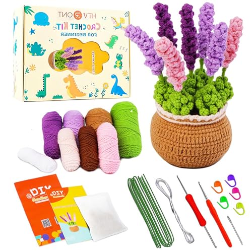 Lonsien Häkelset Kinder Sonnenblume Häkeln für Anfänger Komplett Stricken für Anfänger Set Amigurumi set für Kinder Erwachsene DIY mit Häkelnadeln Garn mit Schritt-für-Schritt Videoanleitungen von Lonsien
