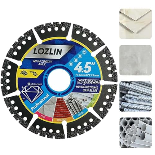 Diamant-Mehrzweck-Sägeblätter, 4,5-Zoll-Fliesentrennscheibe for Winkelschleifer, Superdünne, Unzerstörbare Scheibe for Schneiden Von Fliesen, Marmor, Beton, Stahl- Und Pvc-Rohren(1pc) von Lonvgrt