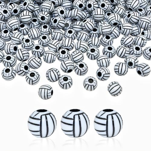 Looconi Volleyballperlen für Schmuckherstellung, Sportbälle, Kunststoffperlen für Bastelarbeiten, Armbänder, 200 Stück Looconi Volleyballperlen für Schmuckherstellung, Sportbälle, Kunststoffperlen für Bastelarbeiten, Armbänder, 200 Stück von Looconi
