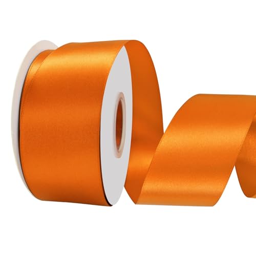 LoomJoyz Doppelseitige 50mm Orange Satinband 45 Meter Satinband Ideal für Geschenkverpackung Blumenstrauß Handwerk Hochzeiten Blumenarrangements Bögen LoomJoyz Doppelseitige 50mm Orange Satinband 45 Meter Satinband Ideal für Geschenkverpackung Blumenstrauß Handwerk Hochzeiten Blumenarrangements Bögen von LoomJoyz