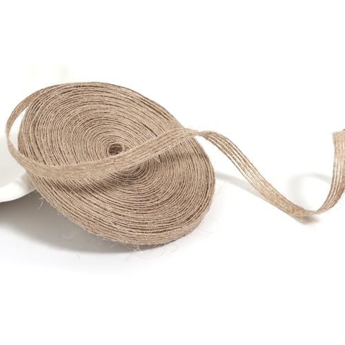 Loomesh Juteband zum Basteln, natürliche, rustikale Jute, hellbraun, für den Außenbereich, Baumgirlande, Kranz, Hochzeit, Einmachglas, Dekoration, Geschenkverpackung, 0,6 cm, 9,1 m von Loomesh