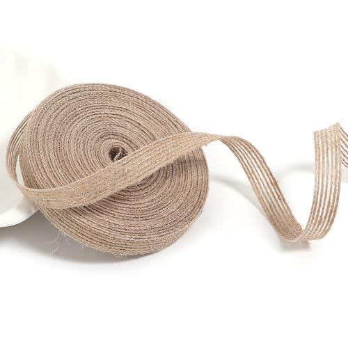 Loomesh Juteband zum Basteln, natürliche, rustikale Jute, hellbraun, für den Außenbereich, Baumgirlande, Kranz, Hochzeit, Einmachglas, Dekoration, Geschenkverpackung, 0,95 cm, 9,1 m von Loomesh