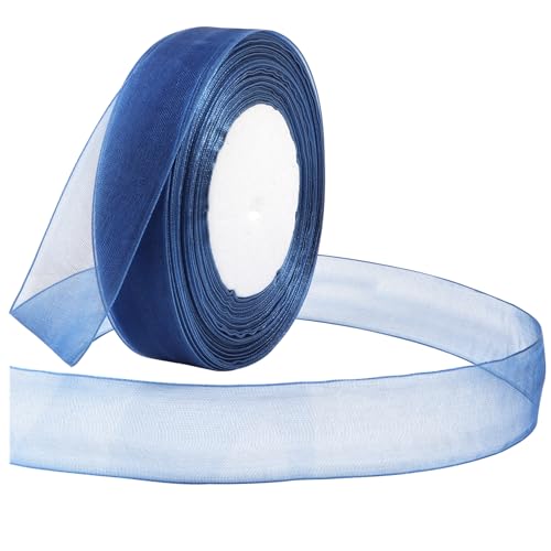 Loomesh Schleifenband zum Verpacken von Geschenken, 2,5 cm, blau, durchscheinendes Organzaband für Blumenstrauß, Tüll, dünnes Chiffonband für Hochzeitseinladungen, Geschenke, Dekorationen, Basteln, Loomesh Schleifenband zum Verpacken von Geschenken, 2,5 cm, blau, durchscheinendes Organzaband für Blumenstrauß, Tüll, dünnes Chiffonband für Hochzeitseinladungen, Geschenke, Dekorationen, Basteln, von Loomesh