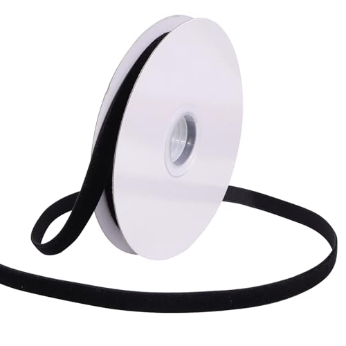 Loomesh Schwarzes Samtband zum Verpacken von Geschenken, 0,95 cm, einseitig, dünner Stoff, Vintage-Samtband für Bastelarbeiten, Haare, Hochzeitskranz, Weihnachtsbaumschmuck, 9,1 m Loomesh Schwarzes Samtband zum Verpacken von Geschenken, 0,95 cm, einseitig, dünner Stoff, Vintage-Samtband für Bastelarbeiten, Haare, Hochzeitskranz, Weihnachtsbaumschmuck, 9,1 m von Loomesh