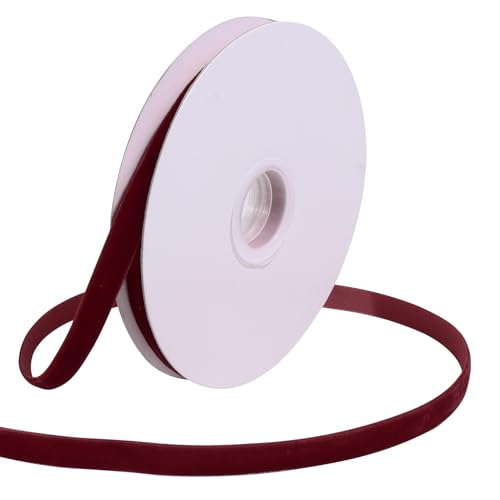 Loomesh Weinrotes Samtband zum Verpacken von Geschenken, 0,95 cm, einseitig, dünner Stoff, Vintage-Samtband für Bastelarbeiten, Haare, Hochzeitskranz, Weihnachtsbaumschmuck, 9,1 m Loomesh Weinrotes Samtband zum Verpacken von Geschenken, 0,95 cm, einseitig, dünner Stoff, Vintage-Samtband für Bastelarbeiten, Haare, Hochzeitskranz, Weihnachtsbaumschmuck, 9,1 m von Loomesh