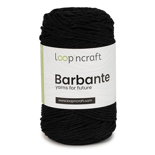LoopnCraft Makramee Garn Schwarz, 2mm - 250m - 250g, Kettengarn, Barbante, Recycling Garn LoopnCraft Makramee Garn Schwarz, 2mm - 250m - 250g, Kettengarn, Barbante, Recycling Garn von LoopnCraft