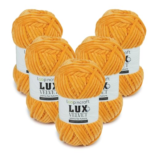 Chenille Wolle 5er-Set, Aprikose, Loopncraft, 5 X 100g, Lux Velvet, Super Weiches Samtgarn Chenille Wolle 5er-Set, Aprikose, Loopncraft, 5 X 100g, Lux Velvet, Super Weiches Samtgarn von Loopncraft