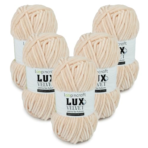 Chenille Wolle 5er-Set, Hautfarbe, Loopncraft, 5 X 100g, Lux Velvet, Super Weiches Samtgarn Chenille Wolle 5er-Set, Hautfarbe, Loopncraft, 5 X 100g, Lux Velvet, Super Weiches Samtgarn von Loopncraft
