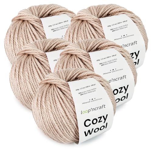 Cozy Wool 5er-Set Puder Rosa, Loopncraft, 5 X 100g Strickwolle, Winterwolle, Handstrickgarn aus Wolle & Poliacryl, ideal für Pullover und Schals mit seiner Soft Struktur Cozy Wool 5er-Set Puder Rosa, Loopncraft, 5 X 100g Strickwolle, Winterwolle, Handstrickgarn aus Wolle & Poliacryl, ideal für Pullover und Schals mit seiner Soft Struktur von Loopncraft