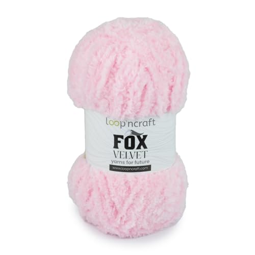 Loopncraft Chenille Garn, Hell-Rosa, 100g, Fox Velvet, Plüschiges Garn mit Fransen Loopncraft Chenille Garn, Hell-Rosa, 100g, Fox Velvet, Plüschiges Garn mit Fransen von Loopncraft