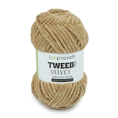 Loopncraft Chenille Wolle, Beige-Orange, 100g, Tweed Velvet, Super Weiches Zweifarbiges Samtgarn Loopncraft Chenille Wolle, Beige-Orange, 100g, Tweed Velvet, Super Weiches Zweifarbiges Samtgarn von Loopncraft