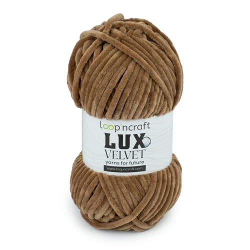 Loopncraft Chenille Wolle, Dunkel Beige, 100g, Lux Velvet, Super Weiches Samtgarn Loopncraft Chenille Wolle, Dunkel Beige, 100g, Lux Velvet, Super Weiches Samtgarn von Loopncraft