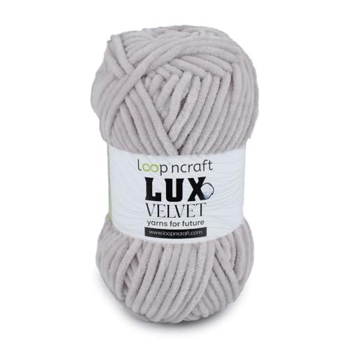 Loopncraft Chenille Wolle, Grau, 100g, Lux Velvet, Super Weiches Samtgarn Loopncraft Chenille Wolle, Grau, 100g, Lux Velvet, Super Weiches Samtgarn von Loopncraft