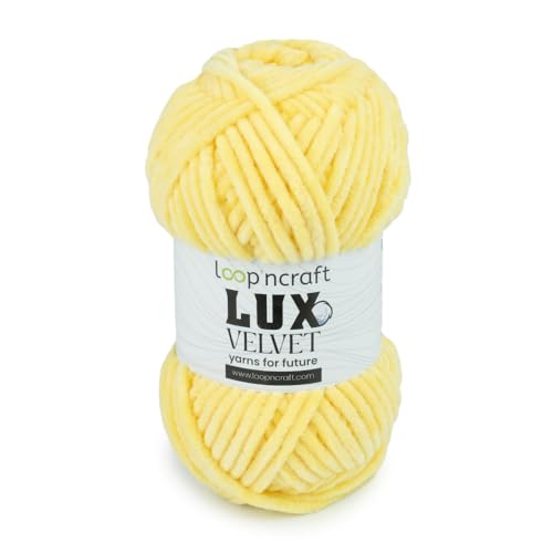 Loopncraft Chenille Wolle, Soft Gelb, 100g, Lux Velvet, Super Weiches Samtgarn Loopncraft Chenille Wolle, Soft Gelb, 100g, Lux Velvet, Super Weiches Samtgarn von Loopncraft
