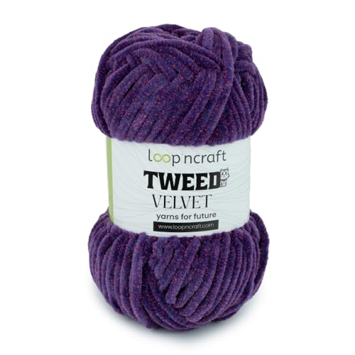 Loopncraft Chenille Wolle, Violett-Rosa, 100g, Tweed Velvet, Super Weiches Zweifarbiges Samtgarn Loopncraft Chenille Wolle, Violett-Rosa, 100g, Tweed Velvet, Super Weiches Zweifarbiges Samtgarn von Loopncraft