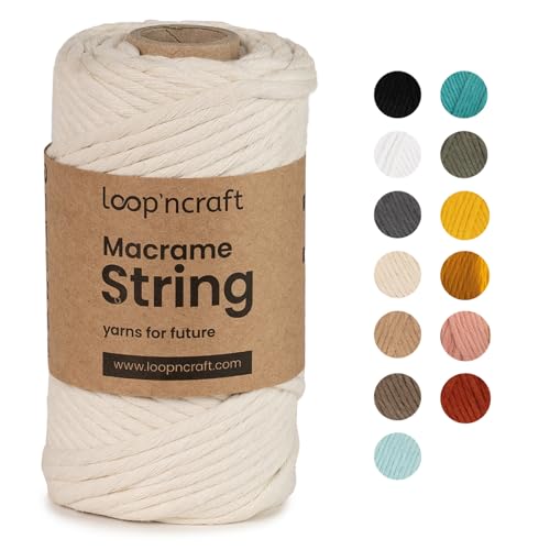 Loopncraft Macrame String Sugar White 5mm - 330g Loopncraft Macrame String Sugar White 5mm - 330g von Loopncraft