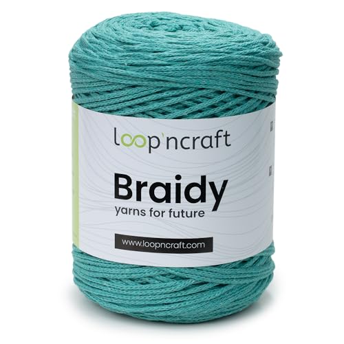 Loopncraft Makramee Garn Cyan Grün, 2mm - 250m - 250g, Kettengarn, Braidy, Recycling Garn Loopncraft Makramee Garn Cyan Grün, 2mm - 250m - 250g, Kettengarn, Braidy, Recycling Garn von Loopncraft