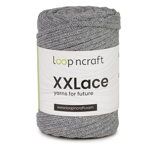 Loopncraft Makramee Garn Grau, 4mm - 65m - 250g, Kettengarn, XXLace Garn, Recycling Garn Loopncraft Makramee Garn Grau, 4mm - 65m - 250g, Kettengarn, XXLace Garn, Recycling Garn von Loopncraft