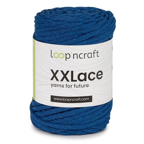 Loopncraft Makramee Garn Royalblau, 4mm - 65m - 250g, Kettengarn, XXLace Garn, Recycling Garn Loopncraft Makramee Garn Royalblau, 4mm - 65m - 250g, Kettengarn, XXLace Garn, Recycling Garn von Loopncraft