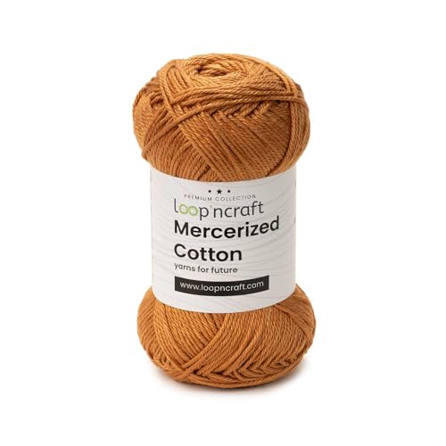 Loopncraft Mercerized Cotton, Bronze Garne, 50g, Amigurumi Garn, Premium, 100% merzerisierte, gekämmte und gasierte Baumwolle Loopncraft Mercerized Cotton, Bronze Garne, 50g, Amigurumi Garn, Premium, 100% merzerisierte, gekämmte und gasierte Baumwolle von Loopncraft