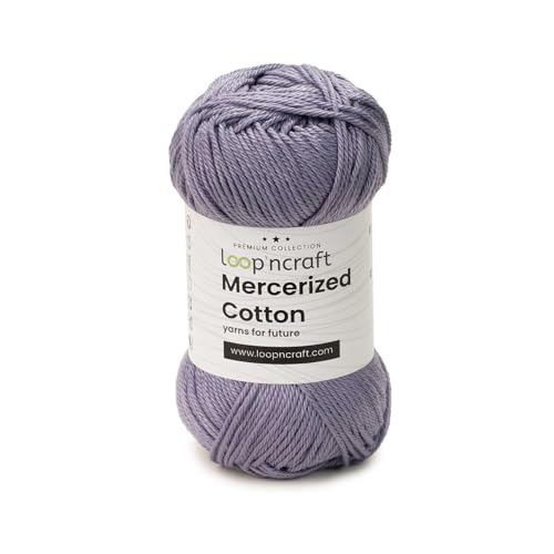 Loopncraft Mercerized Cotton, Hell-Lila, 50g, Amigurumi Garn, Premium, 100% merzerisierte, gekämmte und gasierte Baumwolle Loopncraft Mercerized Cotton, Hell-Lila, 50g, Amigurumi Garn, Premium, 100% merzerisierte, gekämmte und gasierte Baumwolle von Loopncraft
