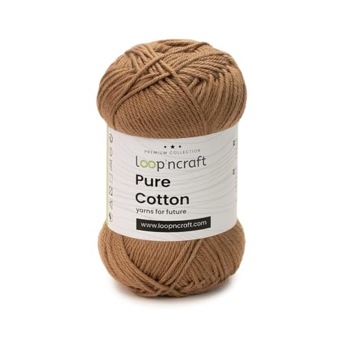 Loopncraft Pure Cotton, Hell-Braun, 50g, Amigurumi Garn, Premium gekämmter Baumwolle Loopncraft Pure Cotton, Hell-Braun, 50g, Amigurumi Garn, Premium gekämmter Baumwolle von Loopncraft