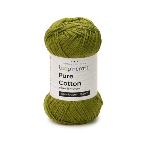 Loopncraft Pure Cotton, Olivengrün, 50g, Amigurumi Garn, Premium gekämmter Baumwolle Loopncraft Pure Cotton, Olivengrün, 50g, Amigurumi Garn, Premium gekämmter Baumwolle von Loopncraft