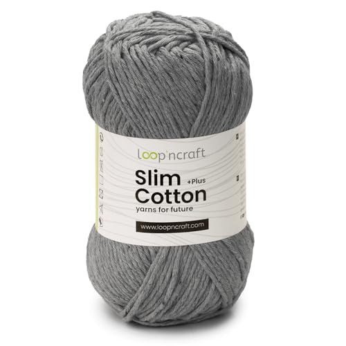 Loopncraft Slim Cotton Plus, Grau, 100g, Amigurumi Baumwolle Garn, Recycling Garn Loopncraft Slim Cotton Plus, Grau, 100g, Amigurumi Baumwolle Garn, Recycling Garn von Loopncraft
