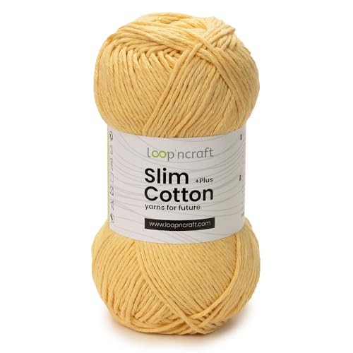 Loopncraft Slim Cotton Plus, Soft Gelb, 100g, Amigurumi Baumwolle Garn, Recycling Garn Loopncraft Slim Cotton Plus, Soft Gelb, 100g, Amigurumi Baumwolle Garn, Recycling Garn von Loopncraft