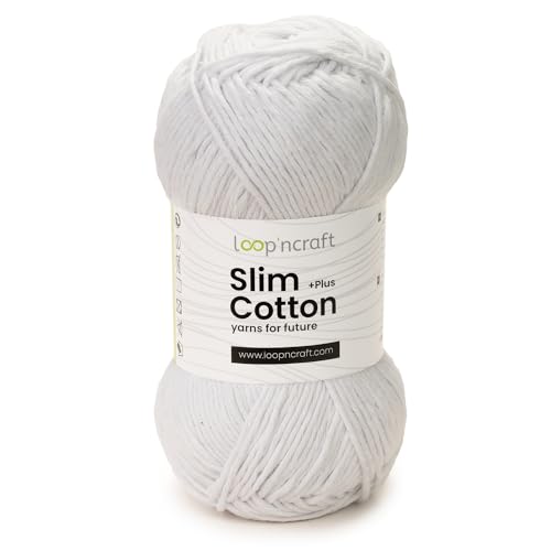 Loopncraft Slim Cotton Plus, Weiß, 100g, Amigurumi Baumwolle Garn, Recycling Garn Loopncraft Slim Cotton Plus, Weiß, 100g, Amigurumi Baumwolle Garn, Recycling Garn von Loopncraft