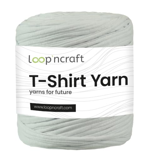 Loopncraft Textilgarn, Ice White, 750g, T-Shirt Yarn, Recyling Garn von Loopncraft