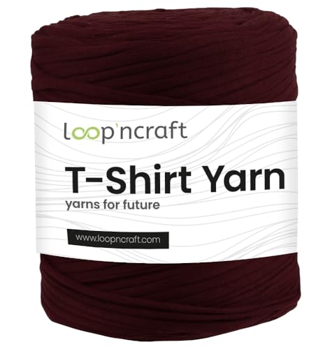 Loopncraft Textilgarn, Winerot, 750g, T-Shirt Yarn, Recyling Garn von Loopncraft