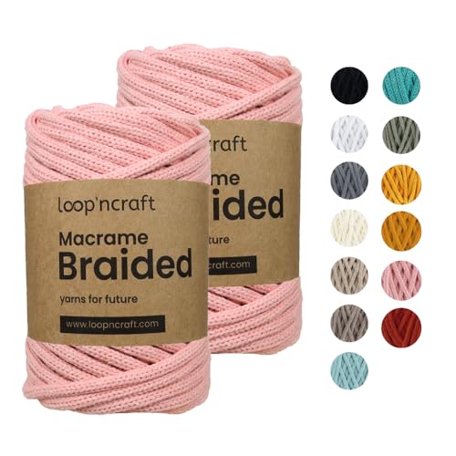 Macrame Garn 2er-Set Lachsrosa, Loopncraft, 6mm - 54m, Kettengarn, Recycling Garn Macrame Garn 2er-Set Lachsrosa, Loopncraft, 6mm - 54m, Kettengarn, Recycling Garn von Loopncraft