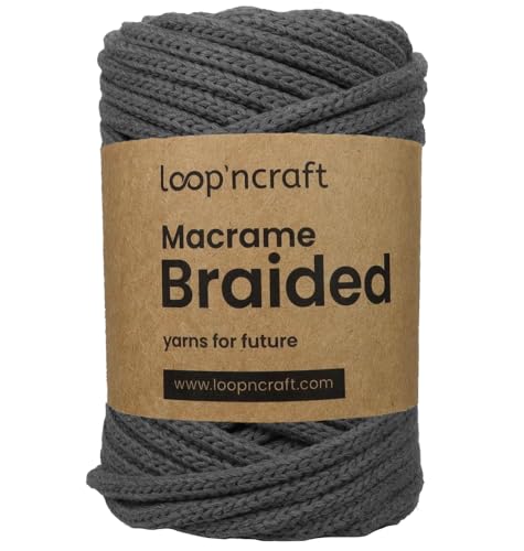 Makramee Braided Schiefergrau, Loopncraft, 6mm - 27m, Kettengarn, Recycling Garn Makramee Braided Schiefergrau, Loopncraft, 6mm - 27m, Kettengarn, Recycling Garn von Loopncraft