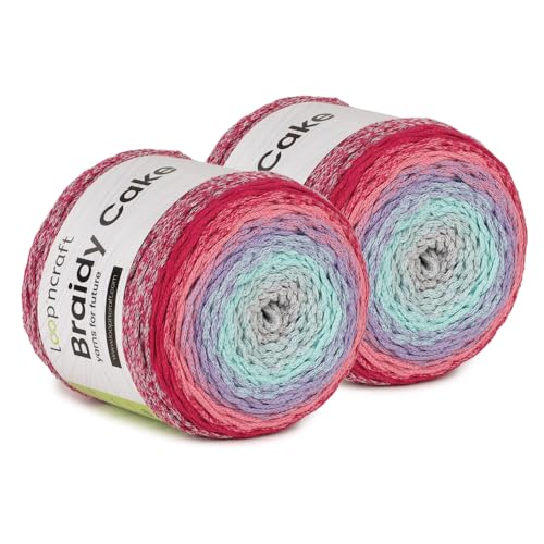 Makramee Cake Garn 2er Set, Schneekönigin, Loopncraft, 2 X 250m - 250g Farbverlaufsgarn, Recycling Garn Makramee Cake Garn 2er Set, Schneekönigin, Loopncraft, 2 X 250m - 250g Farbverlaufsgarn, Recycling Garn von Loopncraft