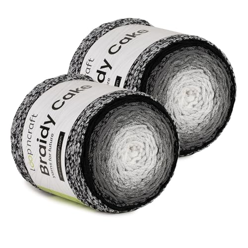 Makramee Cake Garn 2er Set, Schwarzer Kristall, Loopncraft, 2 X 250m - 250g Farbverlaufsgarn, Recycling Garn Makramee Cake Garn 2er Set, Schwarzer Kristall, Loopncraft, 2 X 250m - 250g Farbverlaufsgarn, Recycling Garn von Loopncraft