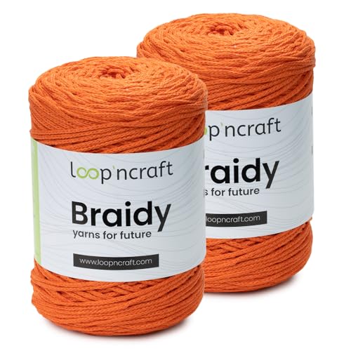 Loopncraft Makramee Garn 2er-Set Orange, 2 X 2mm - 250m - 250g, Kettengarn, Braidy Recycling Garn Loopncraft Makramee Garn 2er-Set Orange, 2 X 2mm - 250m - 250g, Kettengarn, Braidy Recycling Garn von Loopncraft