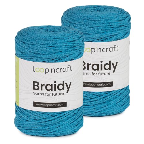 Makramee Garn 2er-Set Türkis, Loopncraft, 2 X 2mm - 250m - 250g, Kettengarn, Braidy Garn, Recycling Garn Makramee Garn 2er-Set Türkis, Loopncraft, 2 X 2mm - 250m - 250g, Kettengarn, Braidy Garn, Recycling Garn von Loopncraft