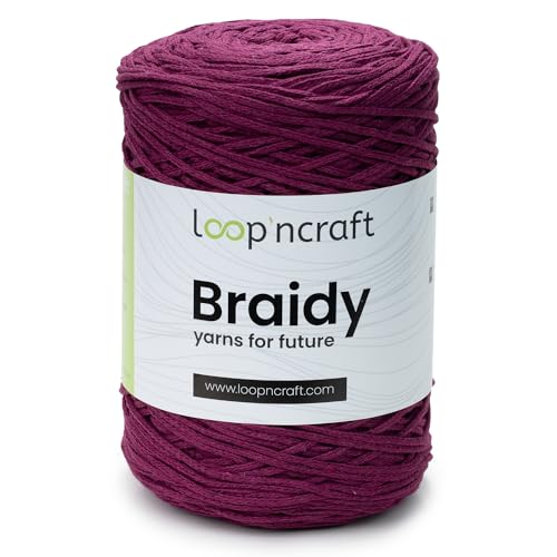 Makramee Garn Violett, Loopncraft, 2mm - 250m - 250g, Kettengarn, Braidy, Recycling Garn von Loopncraft