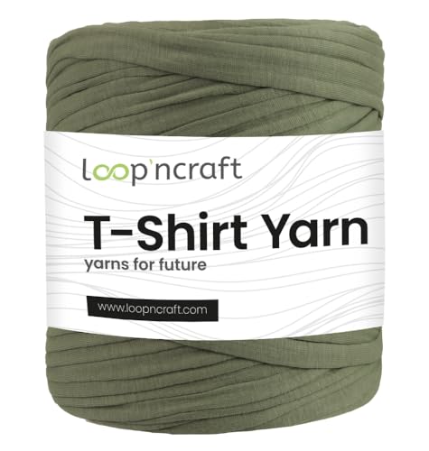 Textilgarn, Artischockengrün, Loopncraft, 750g, T-Shirt Yarn, Recyling Garn von Loopncraft