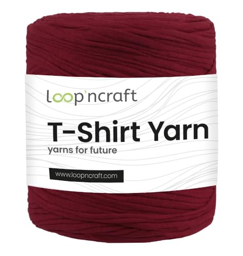 Textilgarn, Beerenrot, Loopncraft, 750g, T-Shirt Yarn, Recyling Garn von Loopncraft