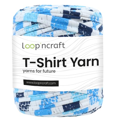 Loopncraft Textilgarn, Blaue Streifen, 750g, T-Shirt Yarn, Recyling Garn - Black Friday Loopncraft Textilgarn, Blaue Streifen, 750g, T-Shirt Yarn, Recyling Garn - Black Friday von Loopncraft