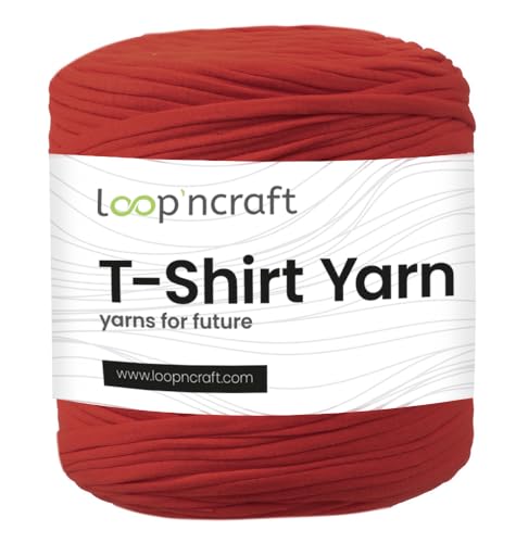 Textilgarn, Blutorange, Loopncraft, 750g, T-Shirt Yarn, Recyling Garn von Loopncraft