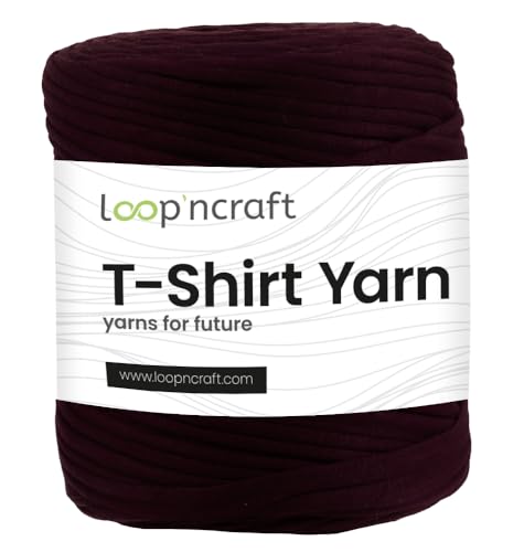 Textilgarn, Bordeaux, Loopncraft, 750g, T-Shirt Yarn, Recyling Garn von Loopncraft