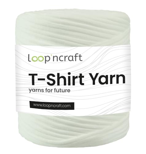 Textilgarn, Cloud White, Loopncraft, 750g, T-Shirt Yarn, Recyling Garn von Loopncraft