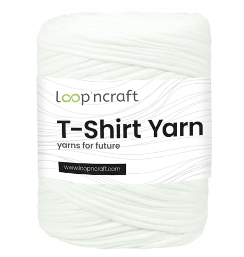Textilgarn, Creme, Loopncraft, 350g, T-Shirt Yarn, Recyling Garn von Loopncraft