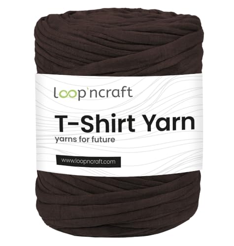 Textilgarn, Dunkel Braun, Loopncraft, 350g, T-Shirt Yarn, Recyling Garn von Loopncraft